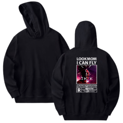 Look Mom I Can Fly Back Print Pullover Hoodie